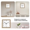 Spaces Unhooked Square Wooden Wall Clock, Natural Wood Frame, White Dial and Minimal Numeric Markers
