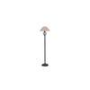 Aspen Beige Natural Fiber Floor Lamp with Black Iron Base