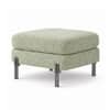 Doe Buck Luxe Boucle Square Ottoman in Sage Green Colour with Black Metal Legs