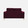 Nency Velvet 2 seater Sofa Red wine