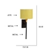 Devansh Metal Electric Wall Light in Black Colour with Yellow Shade Count of 1 Light