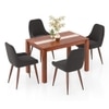Atlas Crest Solid Wood 4 Seater Dining Table With Rickman Lounge Chairs