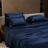 Stoa Paris 300 Tc Satin Bedsheet Super King Size Bed with Pillow Covers in Mystique Blue