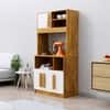 Hexa Red Crockery Unit Multipurpose Wooden Cabinet in Giant Wood And Frosty White Colour
