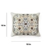 Ozaan Ivory Embroidered Linen Cushion Cover 18X18 Inches