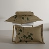 Stoa Paris Super King Size 100% Cotton Bedsheet with 2 Pillow Covers  Size Brown Green