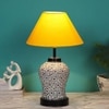 Heaven Yellow cotton Glass Table lamp with Iron Base