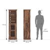 Bunai Solid Wood Free Standing Bar Cabinet In Teak Finish
