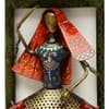 Desert Art Metal Handpainted Kalbeliya Musician Wall Hanging in Multicolour