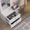 Hexa Red Wooden Dressing Table in Frosty White Colour