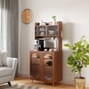 Stellar Multipurpose Storage Cabinet (Medium Size with Upper Storage, Teak Brown)