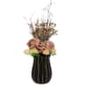 Black with Gold lines Cylindrical Shaped Ceramic Vase