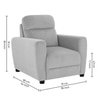 Alvaro Velvet 1 Seater Sofa Grey Color