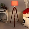Rene Red Cotton Shade Floor Lamp