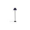 Ray Blue Natural Fiber Shade Floor Lamp with Black Iron Base