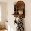 Valencia Wooden Wall Shelf Organiser With Key Holders