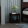 Box Solid Wood Bedside Table in Walnut Finish