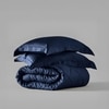 Stoa Paris Comforter Set Double Bed, 300TC Satin Double Bed Comforters in Mystique Blue