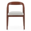 Zen Solid Wood Dining Chair in Honey Finish & White Boucle Colour