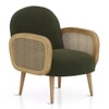 Arna Lounge Chair In Deep Olive Velvet