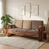 Ritik Solid Wood 3 Seater Rattan Designed Sofa  In Natural Teak Finish