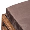 Houston Sheesham Wood Stool with Grey Velvet Cushion