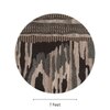 Handmade Round Wool Rug Modern Abstract Brown Grey 7 Feet Carpet