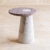 Dahlia Marble Side Table in Beige Colour