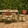 Dastoori Ceramic Tile Outdoor Dining Table with Six Chairs in Beige Colour