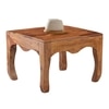 Lyon Sheesham Wood Contemporary Square Coffee Table In Natural Teak Finish