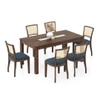 Brighton Xl 6 Seater Dining Table with Reed Dining Chair Set