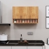 3 Doors Modular Wall Mounted Kitchen Cabinet With Organizer Shelf In Plateau Apple Finish