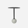 Metalsmith Stylish Round Side Table – Metal & Marble, Black