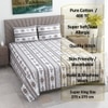 White And Coffee Shade Foral 400 Tc Cotton  Flat Super King Size Bedsheet With 2 Pillow Covers