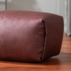 Cuboid Collection Brown Faux Leather Pouf Ottoman Set Of 2