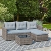 Lana  Outdoor Set in Grey Colour (1 Chair, 2 Ottomans & 1 Table)