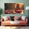 The Castle Decor Goddess Laxmi Wall Painting Wooden Framed 27x48 Inch (Style 10)