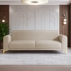 Veniza Velvet 3 Seater Sofa In Cream Colour
