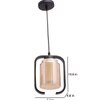 Eliante Hanging Light - Champaign Glass Shade, Mild Steel And Wood, 1-Light Pendant For Modern Decor