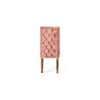 Rosslyn wood Accent Set of 2 Dining Chairs in Coral Pink Velvet Upholstery with TEAK FINISH