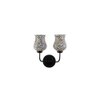 Wolfred Dual Multicolor Mosaic Glass Wall Mounted Lamp with Iron Base
