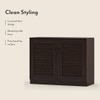 Bennis 12 Pair Shoe Rack in Dark Walnut Finish