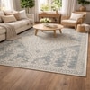 MACCON Wool Rectangle Carpets Hand Tufted in Blue Colour