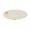 White Marble Round Platter with Gold Foil Work and Brass Butterfly Embedding, Multi-Utility