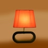 Devansh Orange Cotton Table Lamp With  Wood Black Base -5