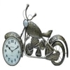 Craft Tree Metal Handpainted Silver Color Bike  Wall Clock