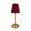 Rechargeable Touch Table Lamp Red Shade with 15 Hour Battery Backup