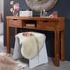 Wadsworth Shesham Wood Console Table in Honey Oak Finish With 2 Drawer
