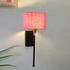 Devansh Metal Electric Wall Light in Black Colour with Pink Shade Count of 1 Light