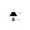 Isabel Black Fabric Shade Table Lamp with Natural Wooden Base